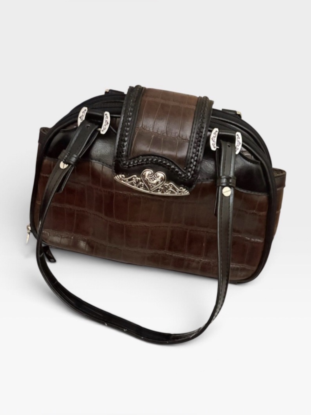 Vintage MC Marc Chantal Croc Embossed Shoulder Bag Western Y2K